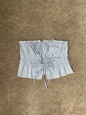 Blue Stripe Women’s Drawstring Top